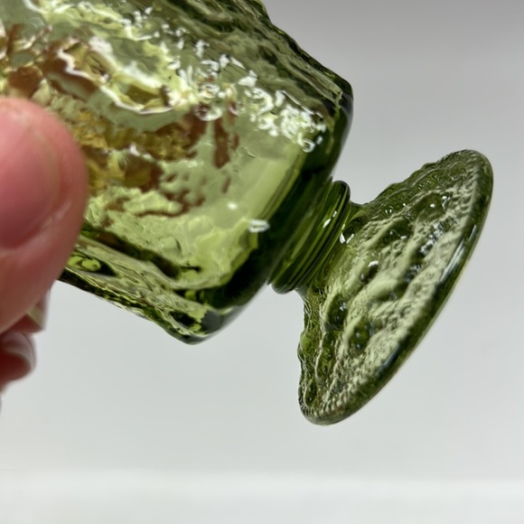 Vintage Anchor Hocking “Lido Milano”set of 2 small green footedglasses - Picture 4 of 7